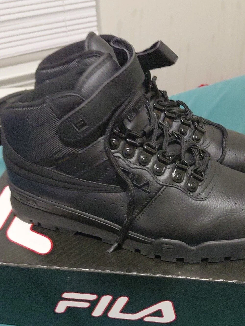 Fila Men's All-Black High-Top Tactical Boots